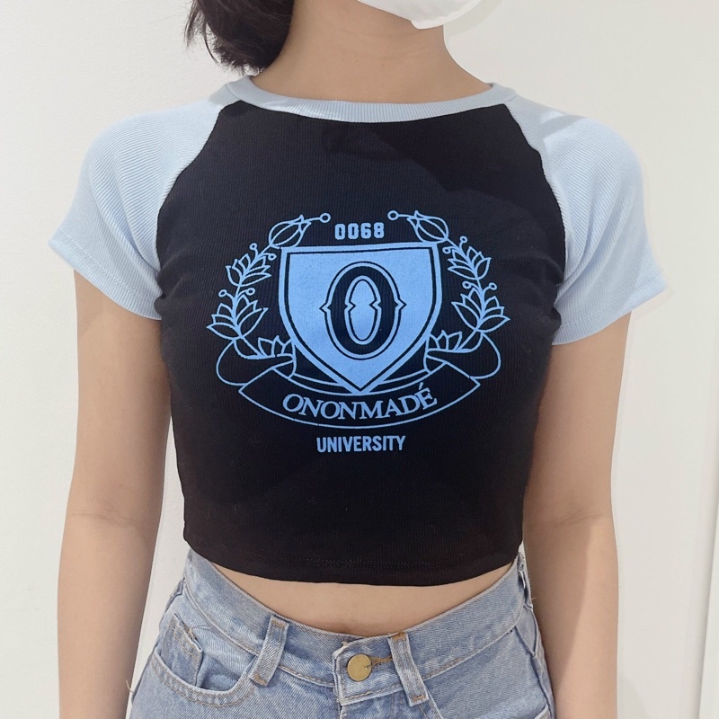 Áo croptop ôm Raglan - bản Universe, màu đẹp vải mịn