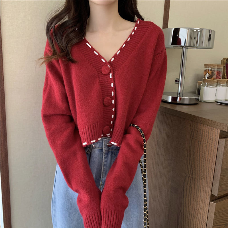 Áo Kiểu Nữ Sweater Women's Wear Loose New Pullover Short Knitwear Top Temperament Fashion