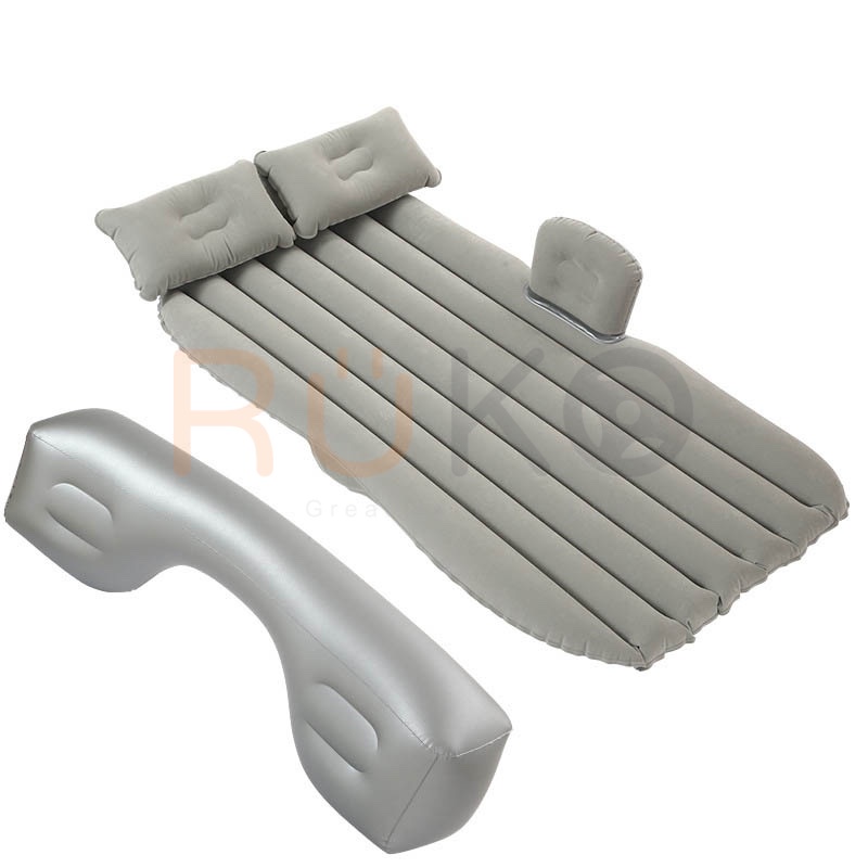 [Tặng bơm] Đệm/Nệm hơi ô tô phủ nhung đế rời kèm 2 gối,và bộ keo vá dự phòng