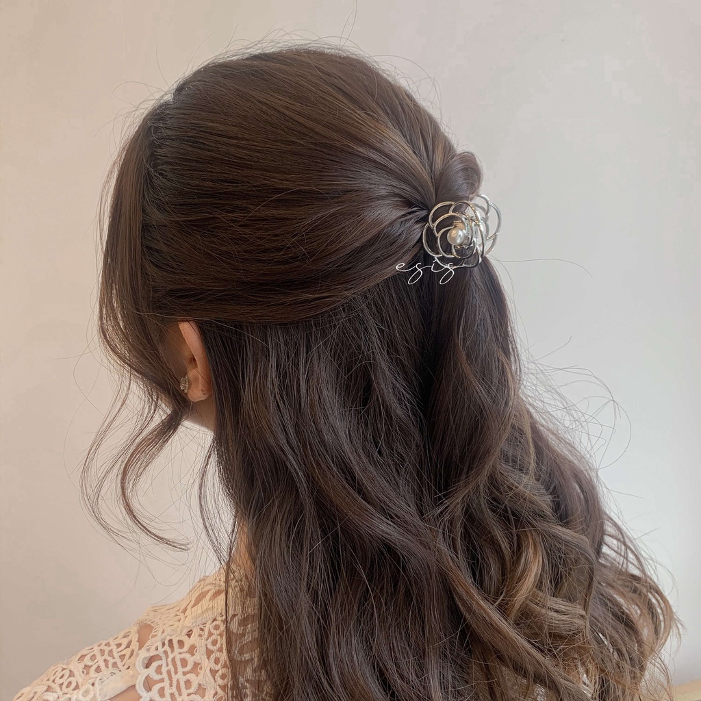 KẸP TÓC NỮ, KẸP GẮP KIM LOẠI HÌNH HOA MINI HÀN QUỐC ESIS ACCESSORIES