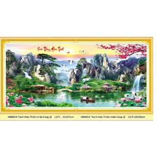 Tranh thêu phong cảnh 237 x1m va 195x93cm