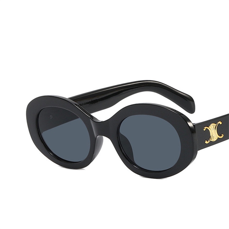 Kính Mát Chống Tia Uv400 Hình Oval Phong Cách Cổ Điển Thời Trang Cho Nữ