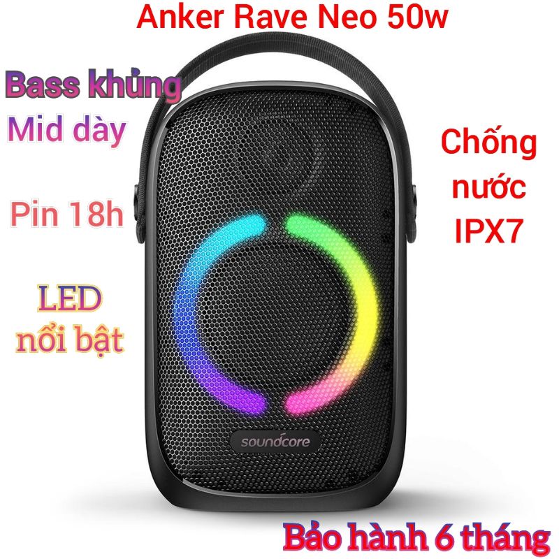 Loa Bluetooth Anker Rave Neo 50w không dây - hàng chính hãng