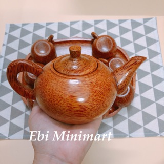 Bộ khay ấm trà gỗ dừa 10 món