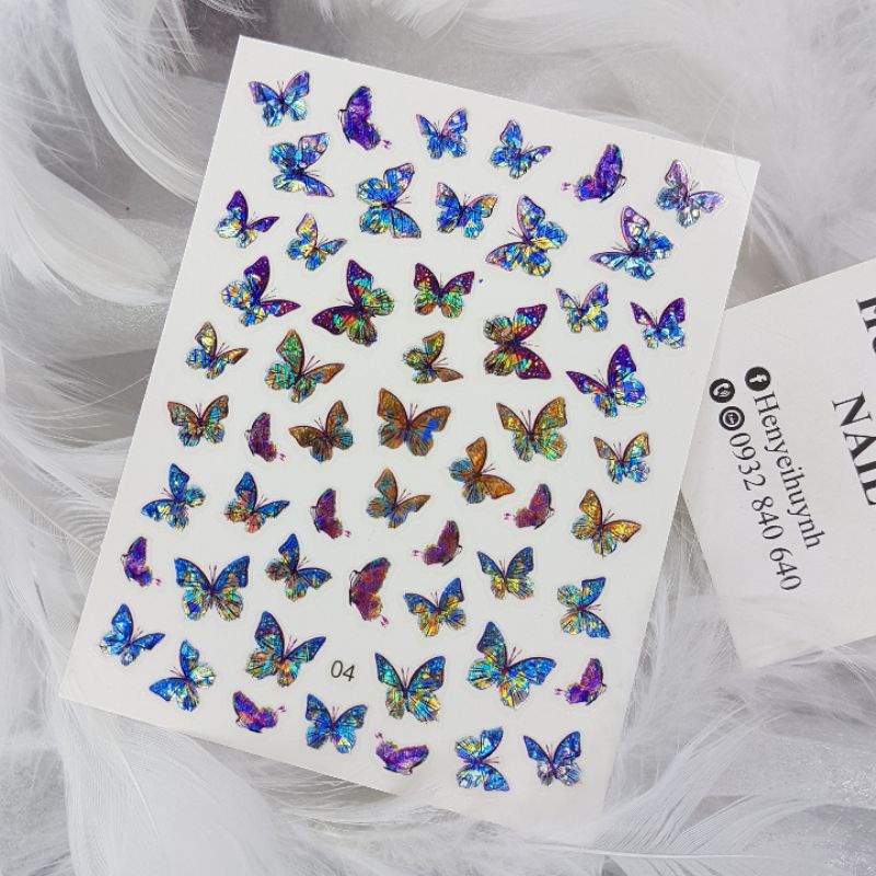 STICKER NAIL DÁN MÓNG BƯỚM - STICK 3D Lấp Lánh
