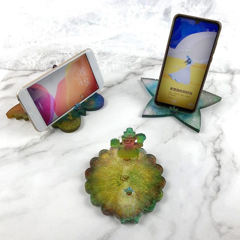 Sa Khuôn Silicon Làm Giá Đỡ Điện Thoại Bằng Pha Lê Epoxy Hình Người Tuyết Giáng Sinh DIY