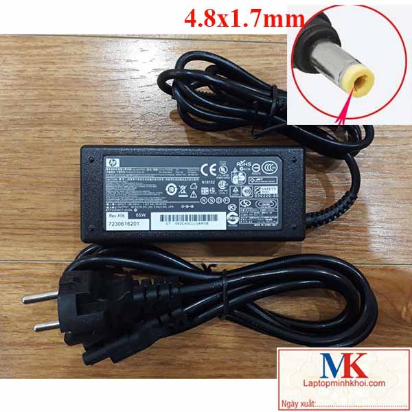 Sạc Laptop HP 18.5v-3.5a (65w) chân vàng 4.8x1.7mm