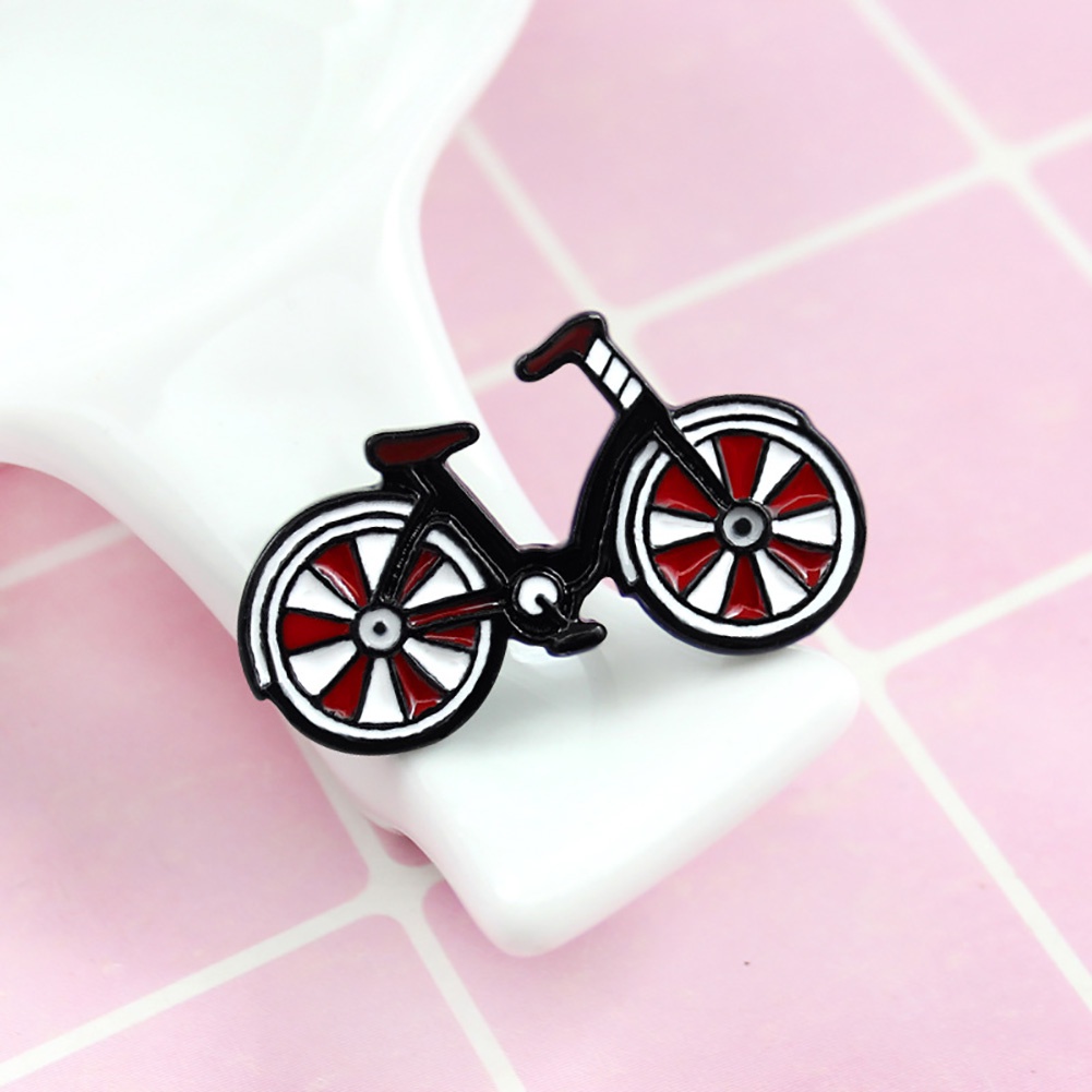 YOML✔Cartoon Enamel Bicycle Badge Collar Lapel Brooch Pin Clothes Jewelry Bag Decor