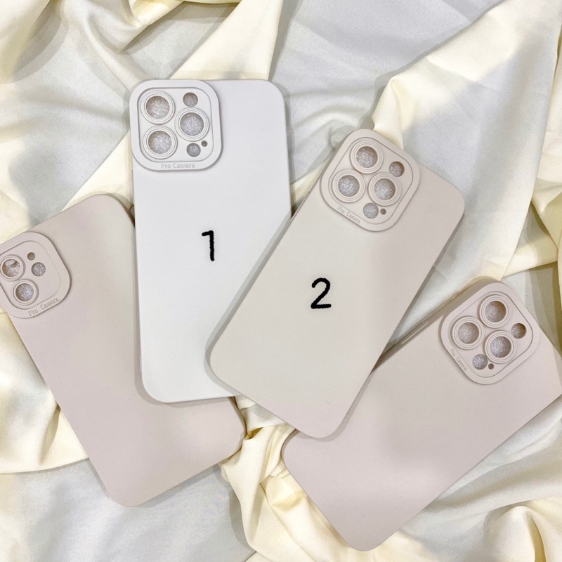 (SIÊU RẺ) Ốp lưng iphone trơn procam nâu, kem, hồng phớt loại dày 7plus/8/8plus/x/xr/xs/11/12/13/pro/max/plus/promax