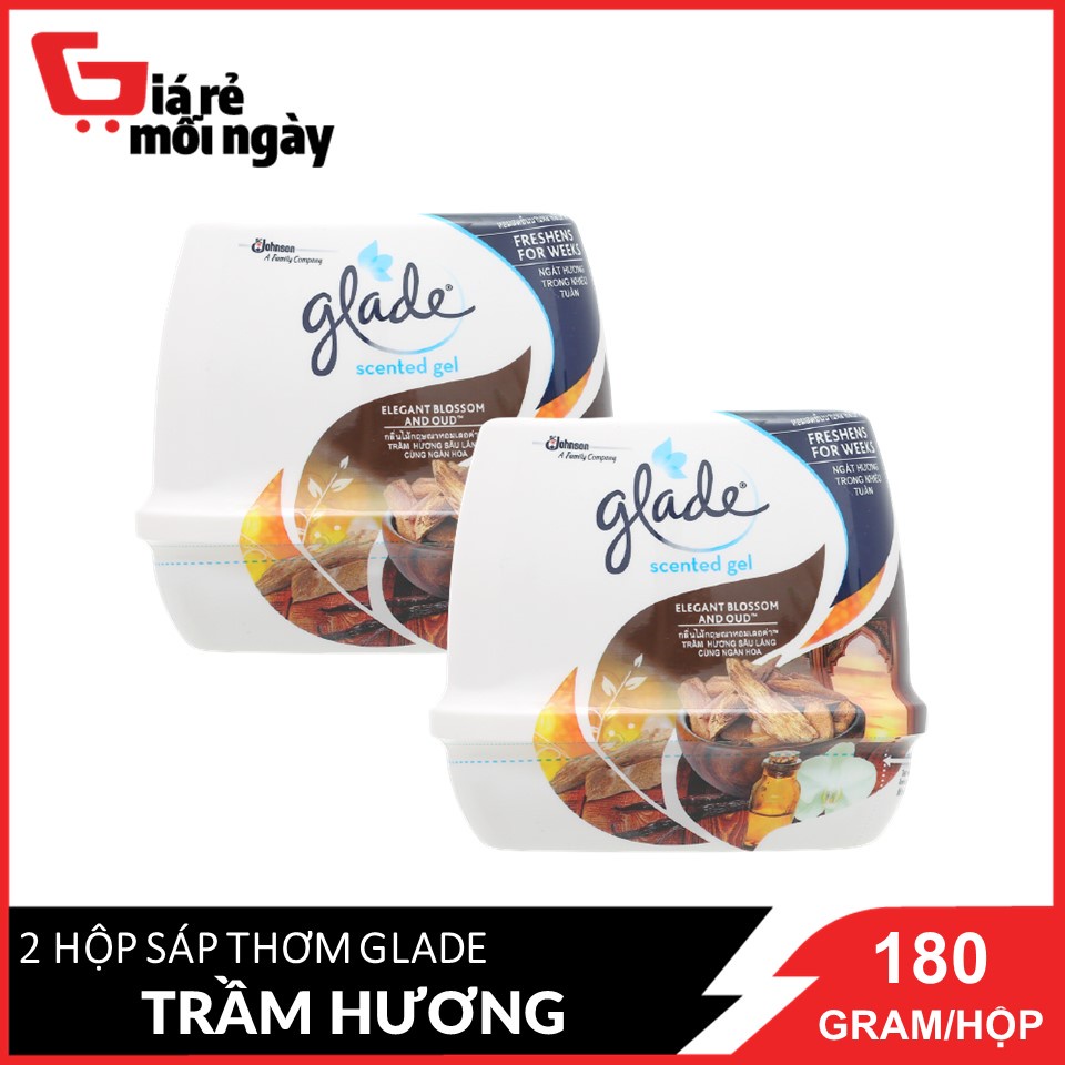 Combo 2 Sáp Thơm Glade Trầm Hương Sâu Lắng Cùng Ngàn Hoa 180gx2