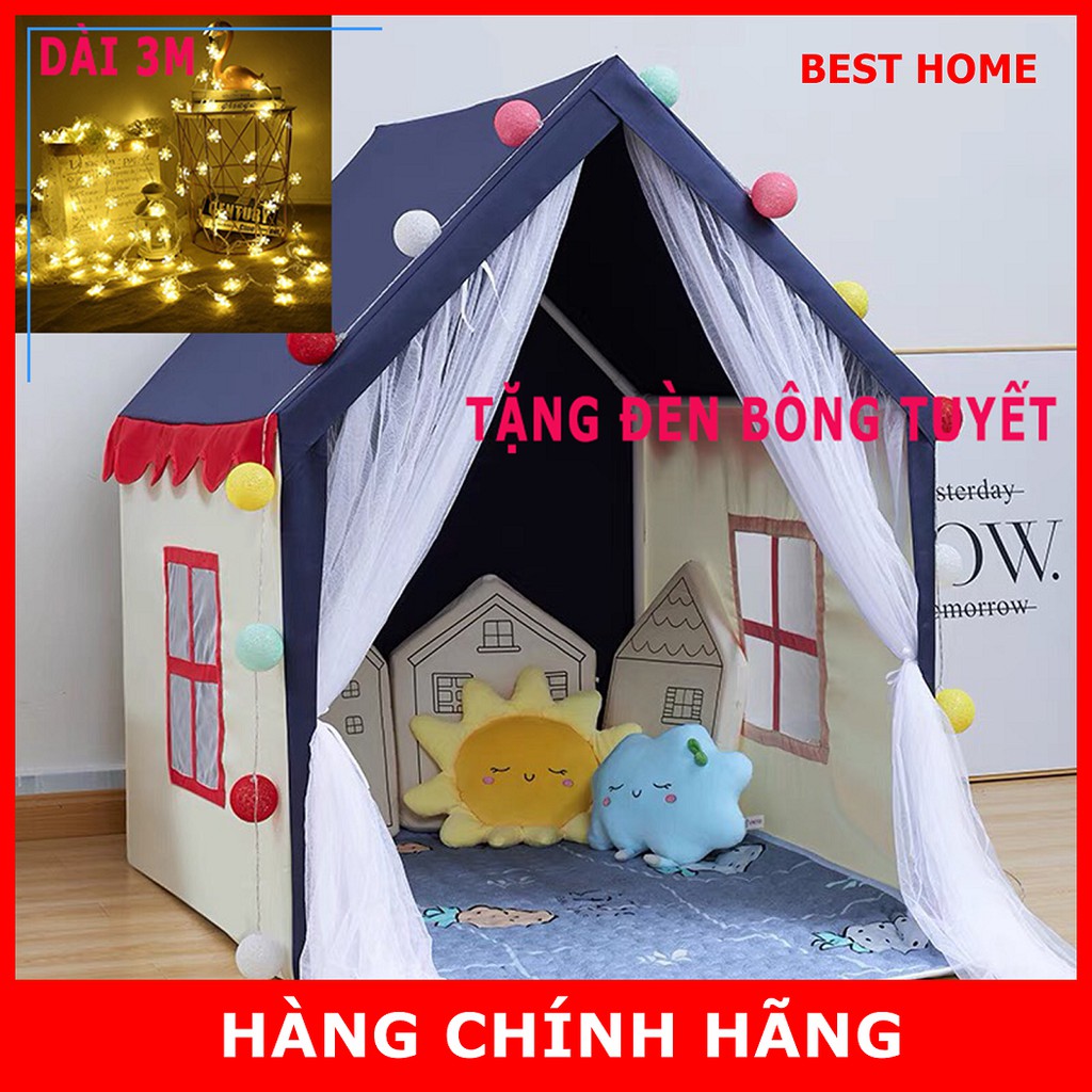 Lều vải cho bé, lều công chúa cho bé gái bé trai phong cách Hàn Quốc khung Inox siêu bền