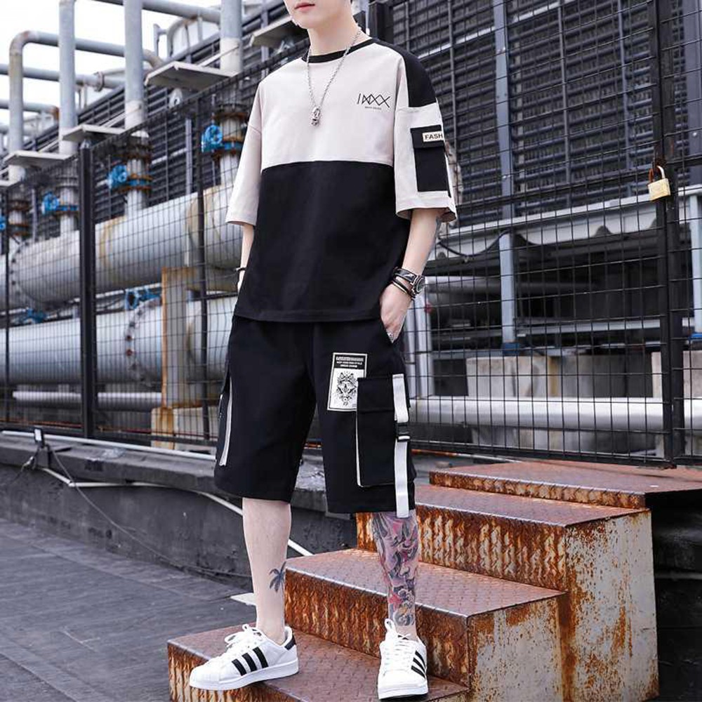 Bộ Quần Áo Thun Nam Thể Thao Ngắn Tay Cổ Tròn Phối Quần Short Túi Hộp Phối Dây MENFASHION1989 90000151 | BigBuy360 - bigbuy360.vn