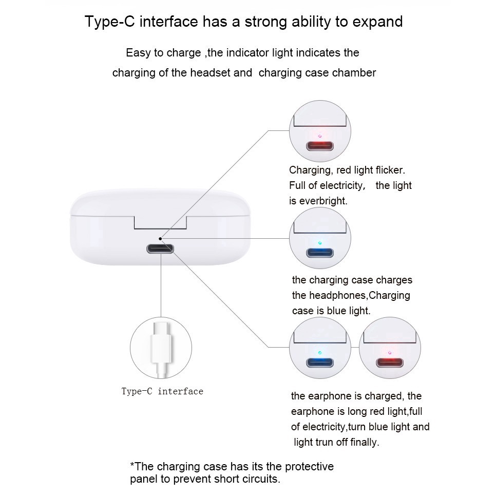 【Mới nhất】 Tai nghe Bluetooth nguyên bản 100% không dây cảm ứng không thấm nước Điều khiển chống nước