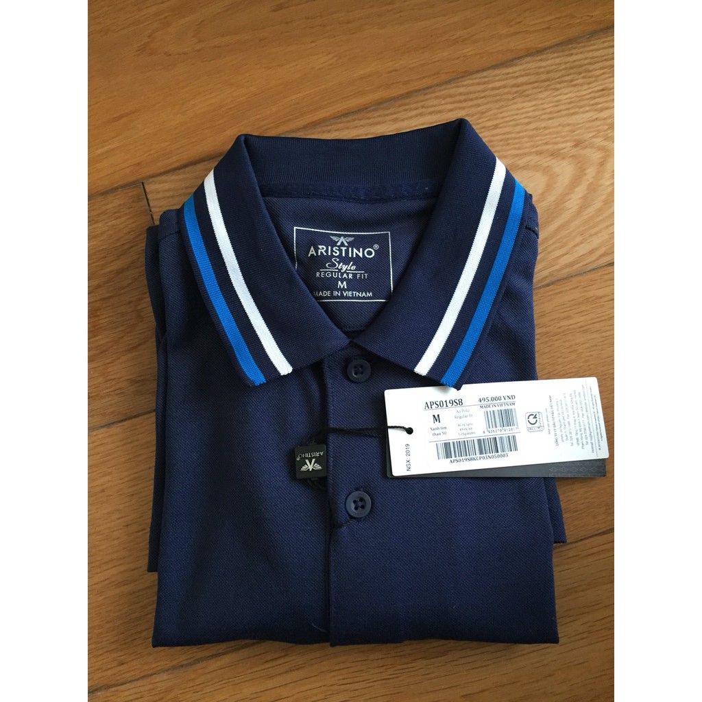Size S -  Áo polo ngắn tay nam Aristino sale  APS019S8, dáng reguler fit, chát liệu coolmax, màu sắc nét
