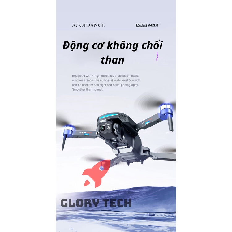 Máy bay trực thăng giá rẻ-Flycam K918 MAX Động cơ không chổi than, Cảm biến chống va chạm, Camera 4K, Bay 30 phút