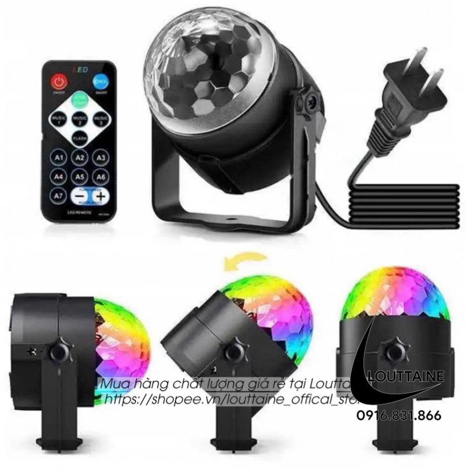 Đèn nháy theo nhạc led cầu mini đèn bar chớp nhiều màu đẳng cấp có điều khiển từ xa - Thanhyeng4564