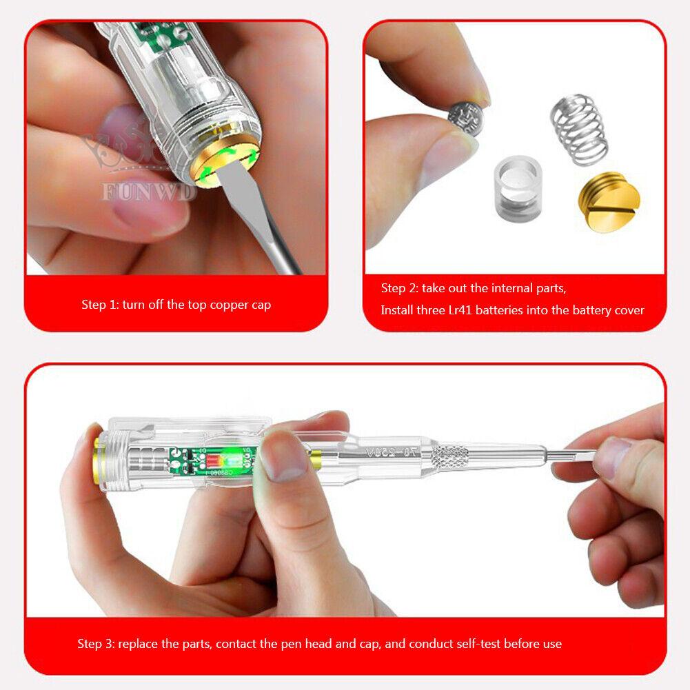 【FUNWD】70-250V Circuit Tester Electric Screwdriver Induction Voltage Detector Pen