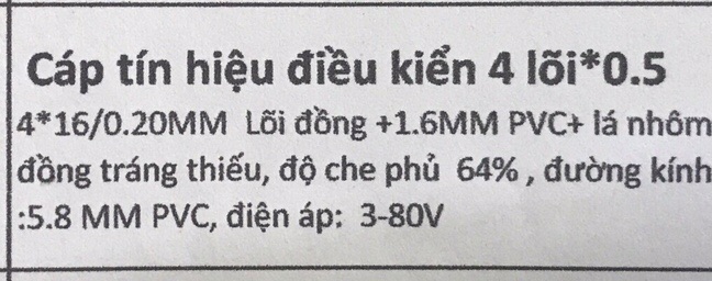 Dây tín hiệu điều khiển 4 lõi đồng có lưới chống nhiễu. Báo giá 1m