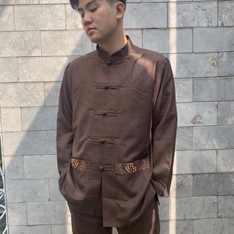 Đồ Lam Đi Chùa 😀 Lanh Tụ Nam Thêu Tui Vải TiCi