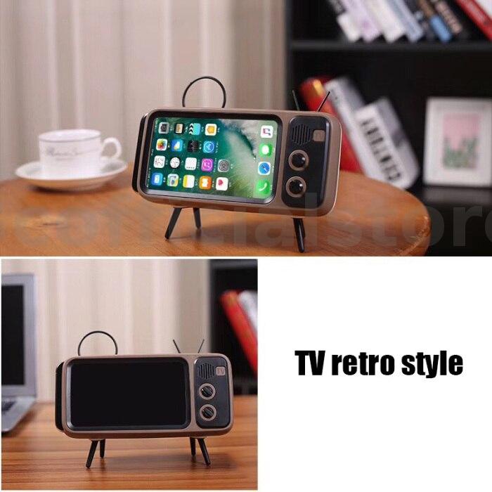 Giá Đỡ Điện Thoại Để Bàn Mini Hình TV Cổ Điển Tương Thích Với Điện Thoại Di Động 4.7 inch Đến 5.5 inch