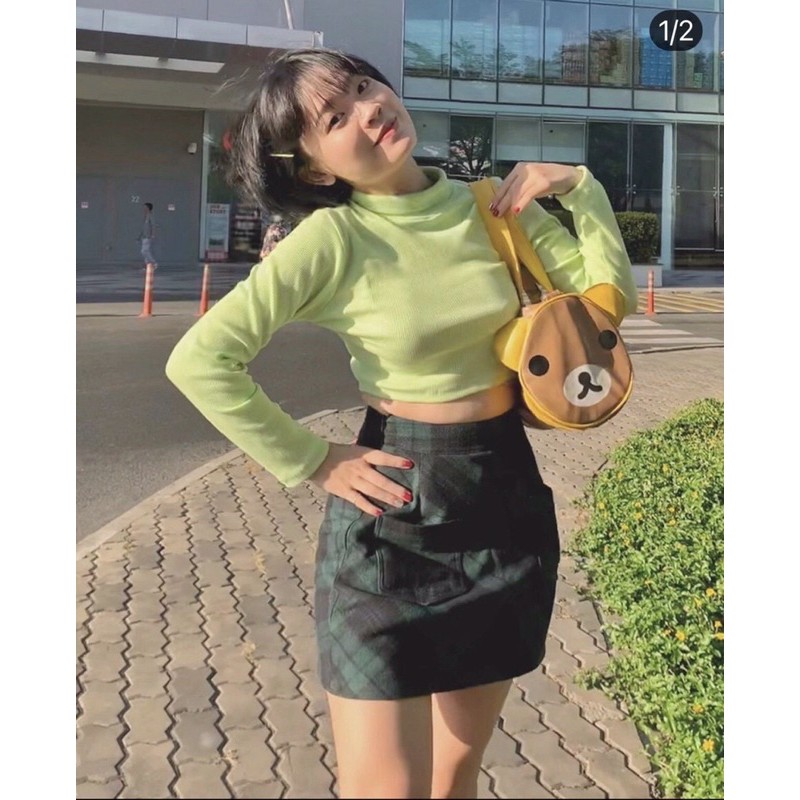 [Mã FAMAYWA giảm 10K đơn 50K] Áo crotop tay dài cổ lọ trơn BNU05 | BigBuy360 - bigbuy360.vn