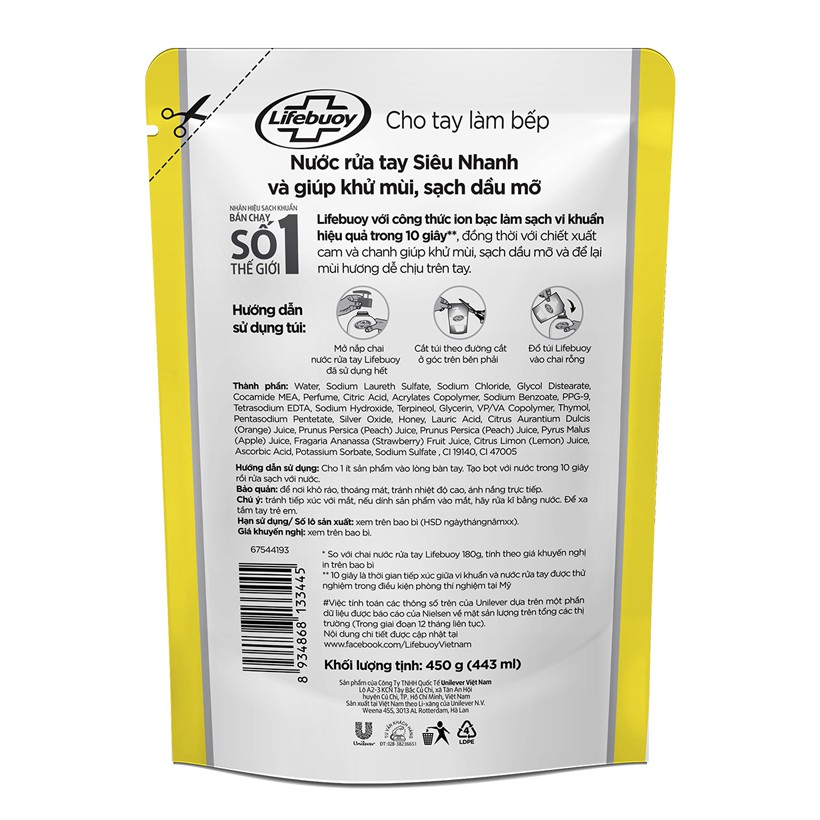 Nước Rửa Tay Lifebuoy Chăm Sóc Da Dạng Túi 450g | BigBuy360 - bigbuy360.vn