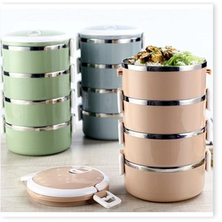 Hộp đựng cơm lúa mạch 4 tầng siêu to dung tích 2,8l