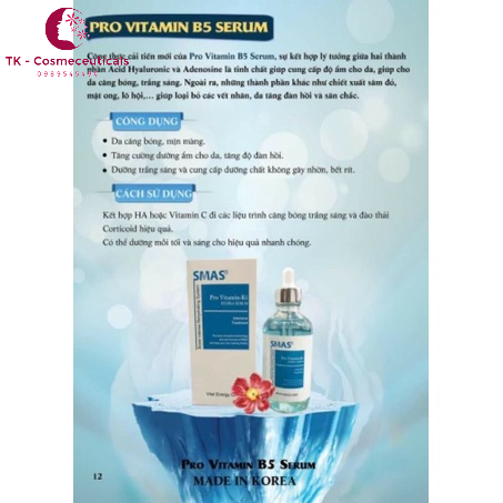 Serum Cấp Ẩm, Phục Hồi Da - SMAS / S MAS Pro Vitamin B5 Hydra Serum - 120ml