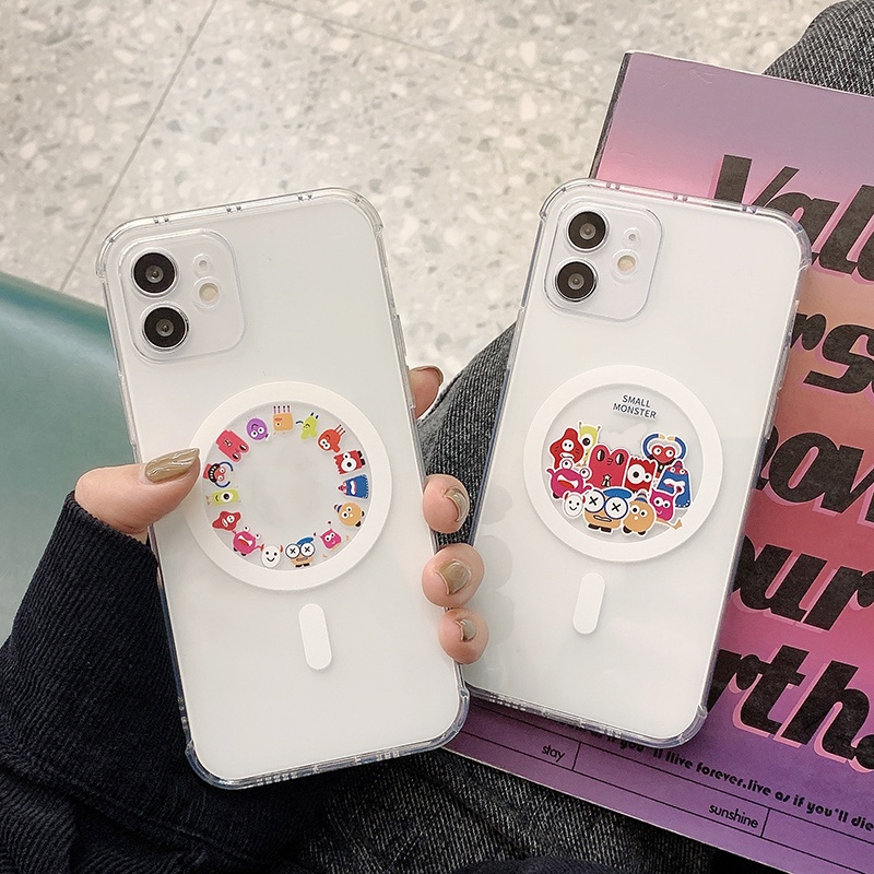 Ốp Điện Thoại Dẻo Trong Suốt Họa Tiết Quái Vật Dễ Thương Cho iPhone 14 13 12 11 Pro Max X XS XR 8 7 Plus + SE 2020