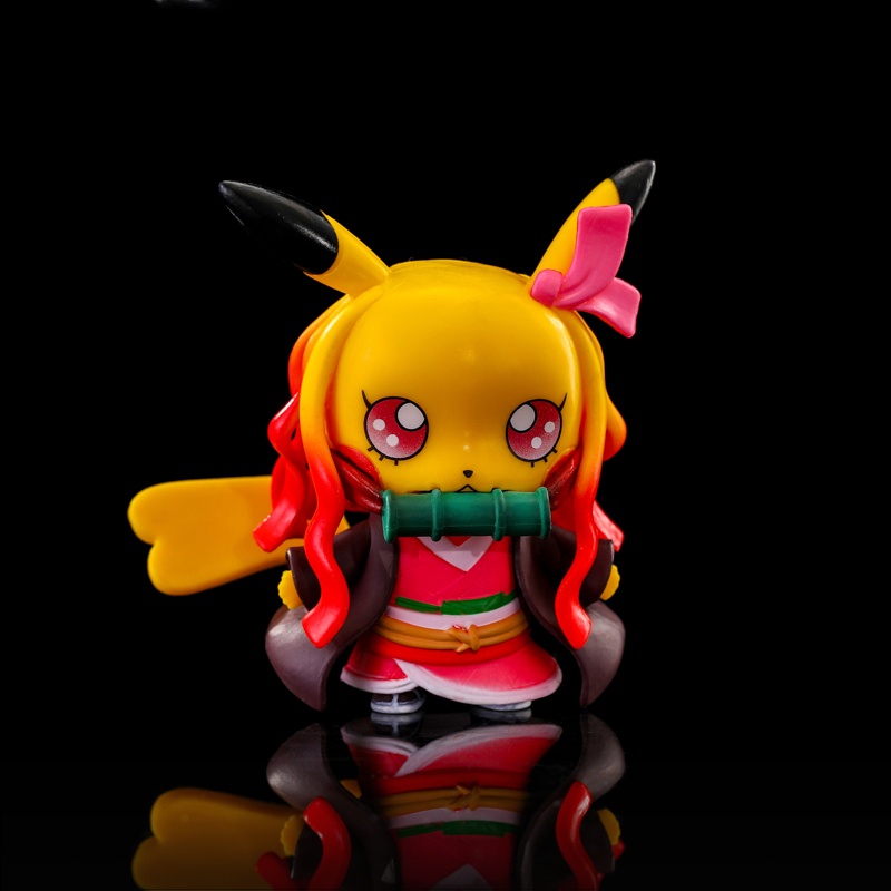 Pokemon pikachu cosplay quỷ sát nhân kamado tanjiro nezuko anime action figure kimetsu no yaiba mô hình búp bê đồ chơi quà tặng cho trẻ em