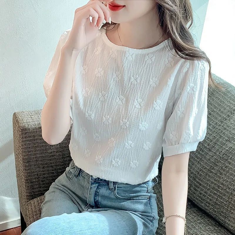 Áo Thun Tay Ngắn Cổ Tròn Dáng Rộng Thời Trang Mùa Hè Dễ Phối Đồ