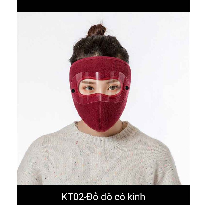 Khẩu trang nỉ có kính, thông hơi mùa đông vừa ấm vừa tránh bụi bẩn-giadungsieure