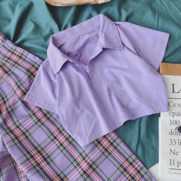 Áo PLO CROPTOP TRƠN TT12