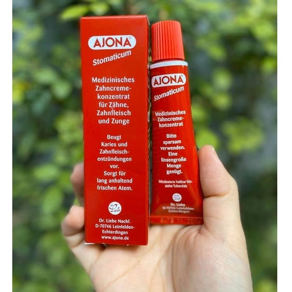 Kem đánh răng AJONA Đức 25ml trắng răng loại bỏ cao răng hiệu quả