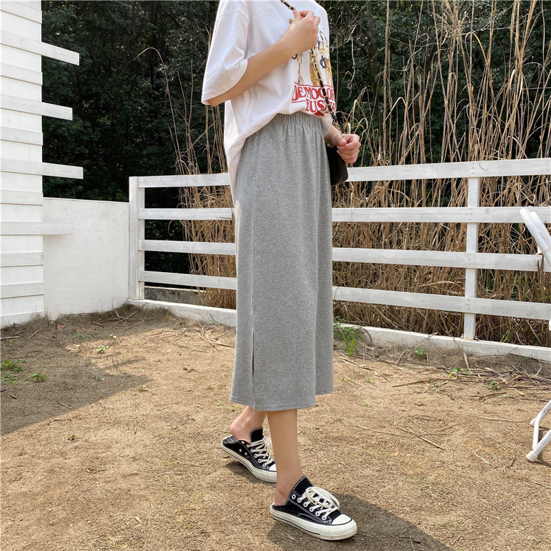 SUXI Chân Váy Midi Lưng Cao Xẻ Tà Xinh Xắn Dành Cho Nữ