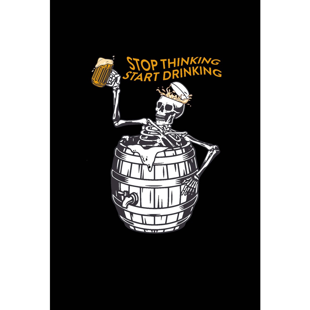 Áo thun đen Coolmate in "Stop thinking- Start drinking vải Cotton Compact