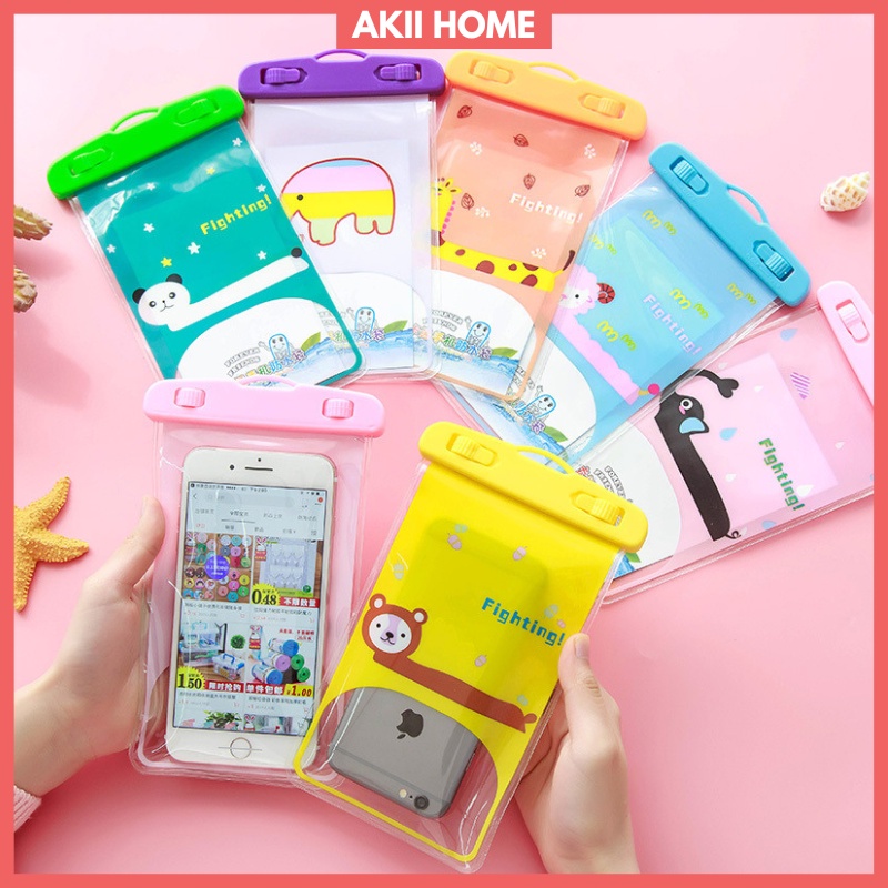 Túi đựng điện thoại chống nước, đi biển, đi bơi, có kèm dây đeo tiện lợi Akii Home TD43
