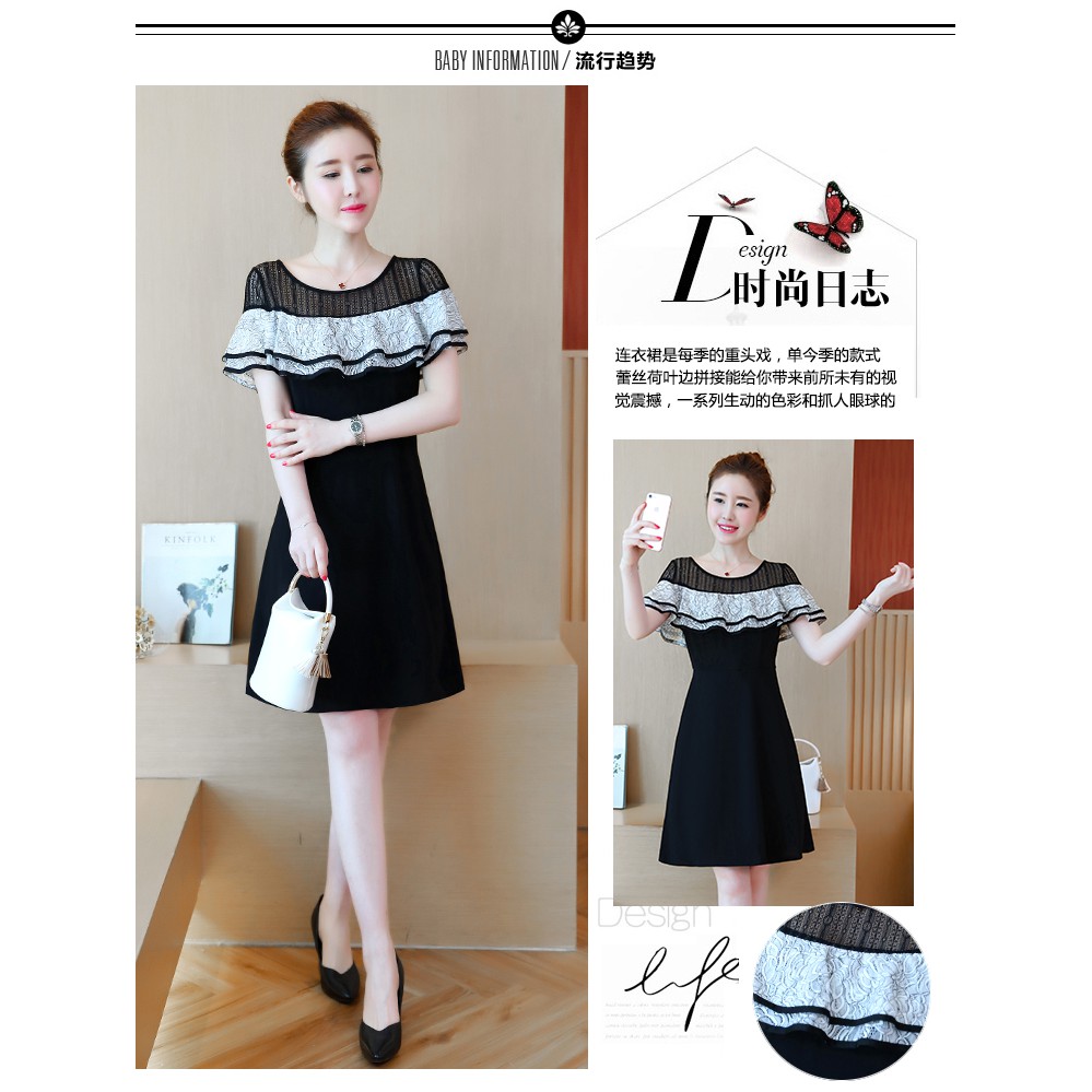 QC6803 Đầm xoè tay bèo cao cấp Quảng Châu big size