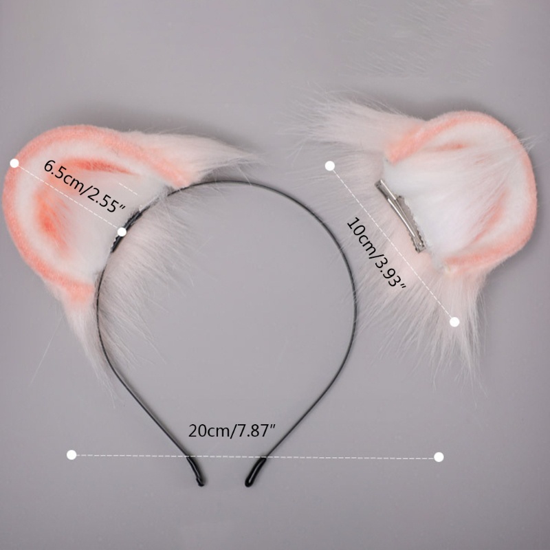 Băng Đô Tai Chuột Hamster Lông Giả Nhiều Màu Dễ Thương