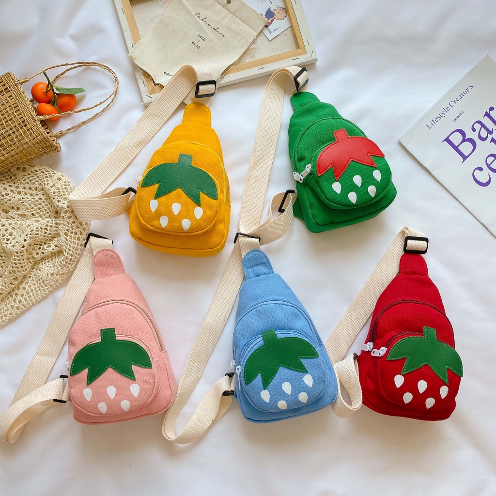 Túi Đeo Chéo Ngực Vải Canvas Mini Hình Thỏ Dễ Thương Cho Bé Gái