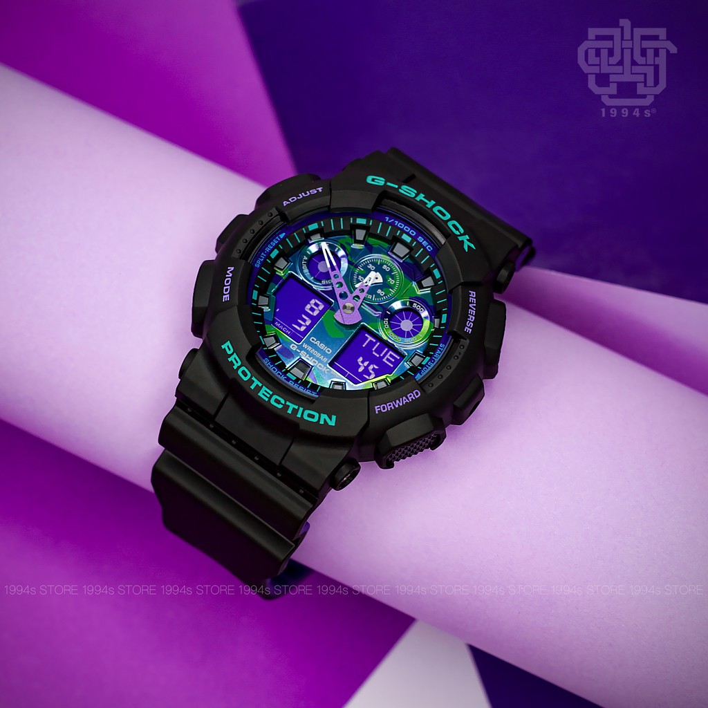 Đồng hồ nam Casio G-SHOCK GA-100 / GA-100BL-1A chống va đập, hàng chính hãng