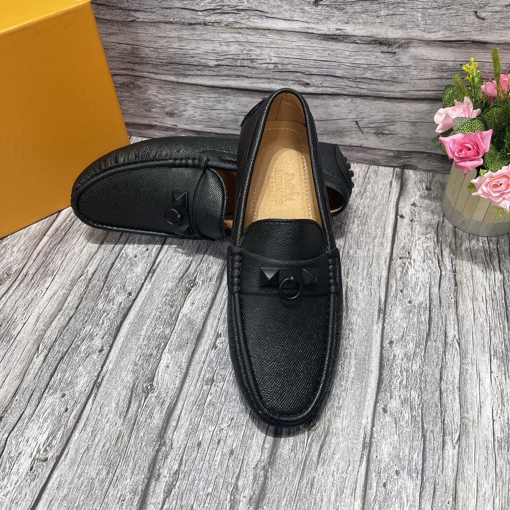 Giày lười nam HM đế âm khâu 1 bản chắc chán, giày tây công sở cao cấp Lux Store