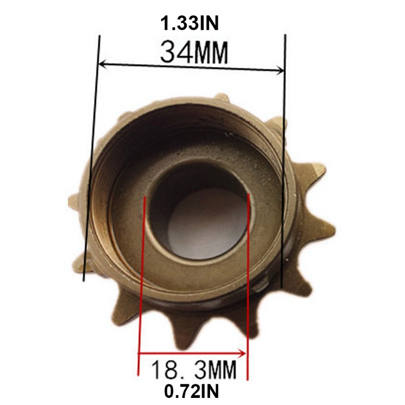 Bánh Đà 14 Răng 34mm Chuyên Dụng Chất Lượng ​​Bánh Xích Không Bánh Răng Chuyên Dụng Cho Xe Đạp