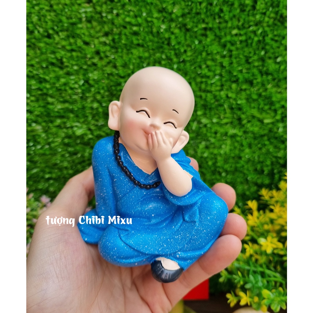 Bộ 04 tượng Tứ Không áo xanh dương size 10cm