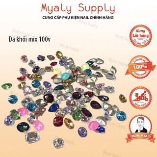 Đá khối nail đính móng giả úc chân nhọn 100 viên 908