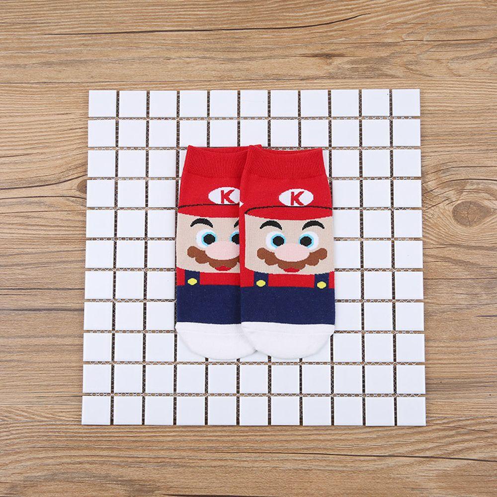 AARON1 Vớ Cotton In Họa Tiết Hoạt Hình Super Mario Dễ Thương Cho Bé Gái