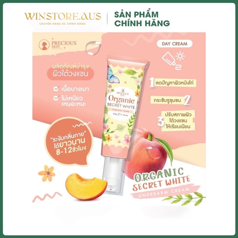 Kem Dưỡng Sáng Da Nách Precious Skin Organic Secret White Thái Lan 50g - Giảm Thâm Nách Hiệu Quả
