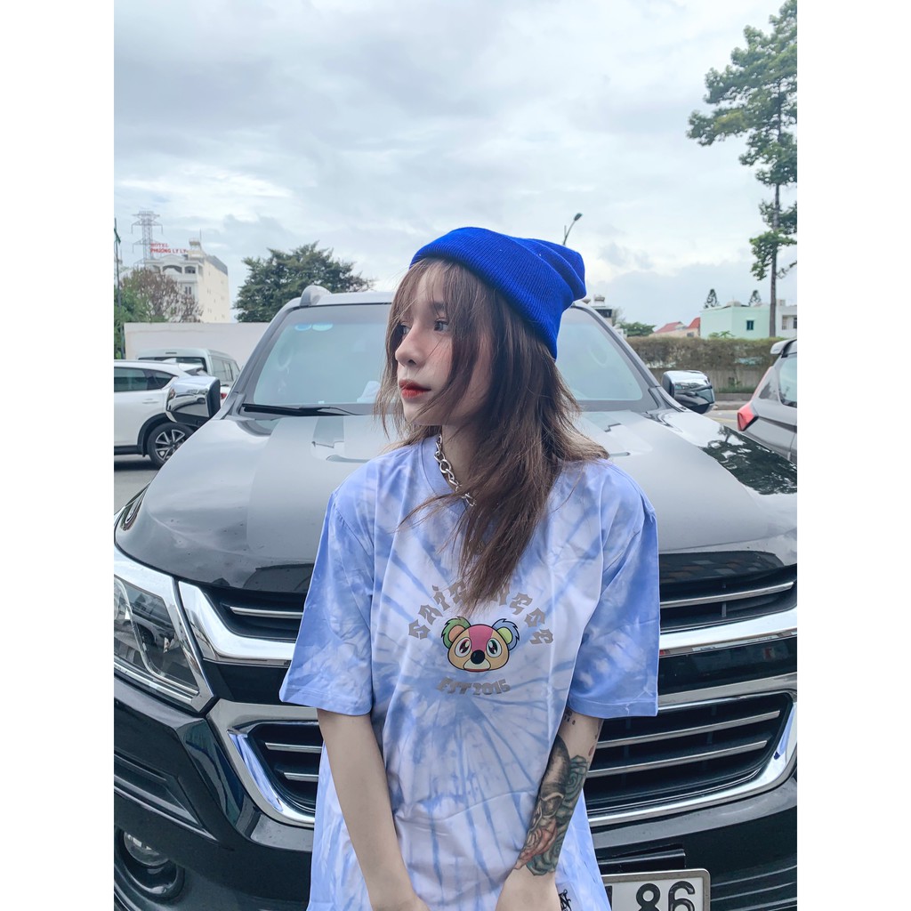 Áo Phông Loang Dye Tie Tee Mascot Phản Quang SGES Unisex Form Rộng Nam Nữ Streetwear