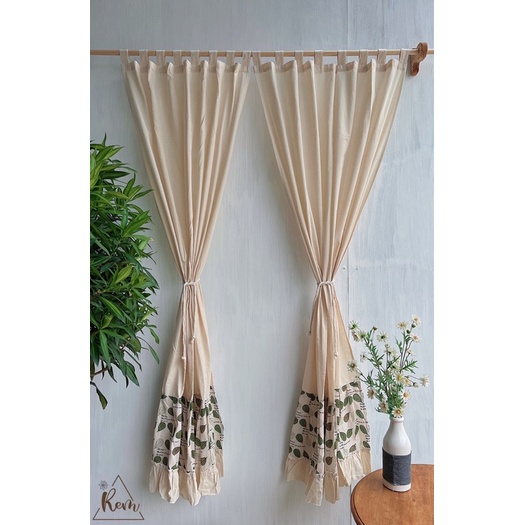 RÈM BÈO LÁ TRÒN  Phong Cách Vintage, Trang Trí Cửa Sổ