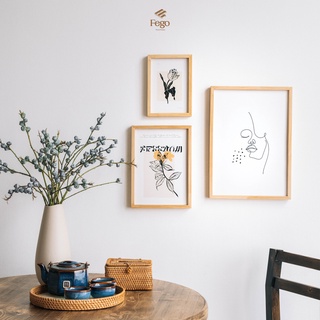 Khung ảnh treo tường 2 mặt FEGO A3, A4, A5 gỗ thông (kèm 2 mặt mica trong) trang trí làm đồ handmade